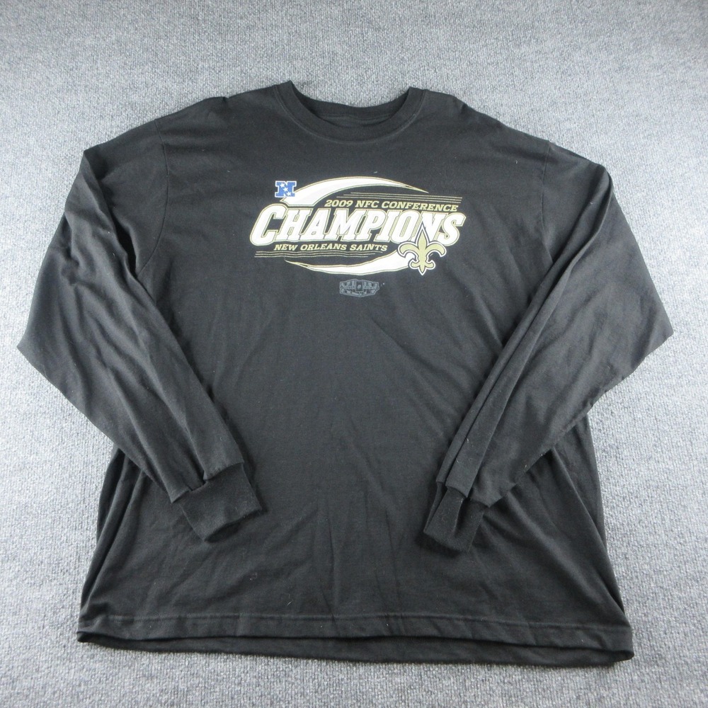 New Orleans Saints‎ Shirt Mens XL Black NFL Football Reebok Long Sleeve 2009 NFC